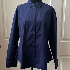 Vera Fishbaugh Navy Blue Button Shirt - Size XL NWOT